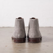 Men's Light Gray Plain-Toe Suede Ankle Boots — Wallingford