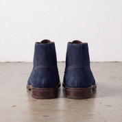 Men's Navy Blue Plain-Toe Suede Ankle Boots — Wallingford