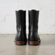 Men's Black Plain-Toe Leather Combat Boots — Bickham