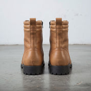 Men's Tan Cap-Toe Leather Combat Boots — Storey