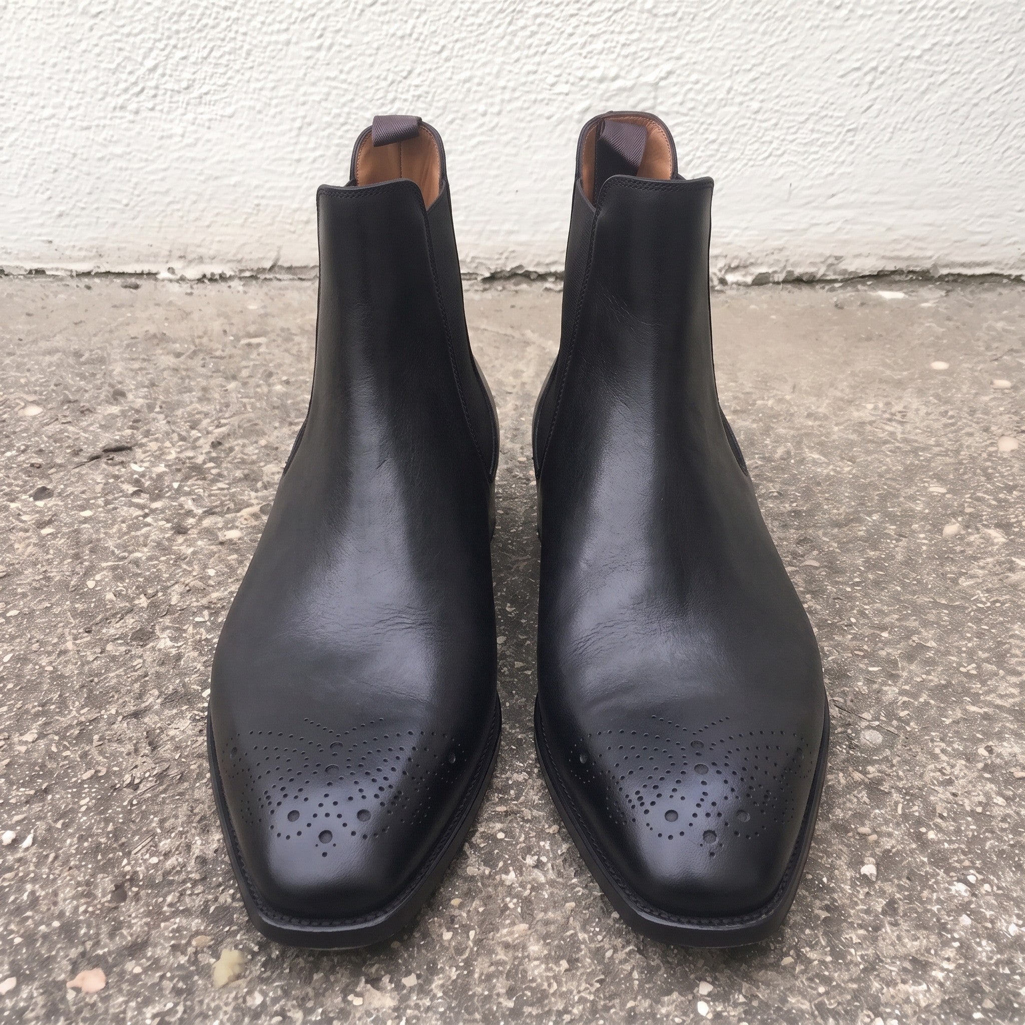 Handmade Men's Black Leather Chelsea Ankle Boots — Allington