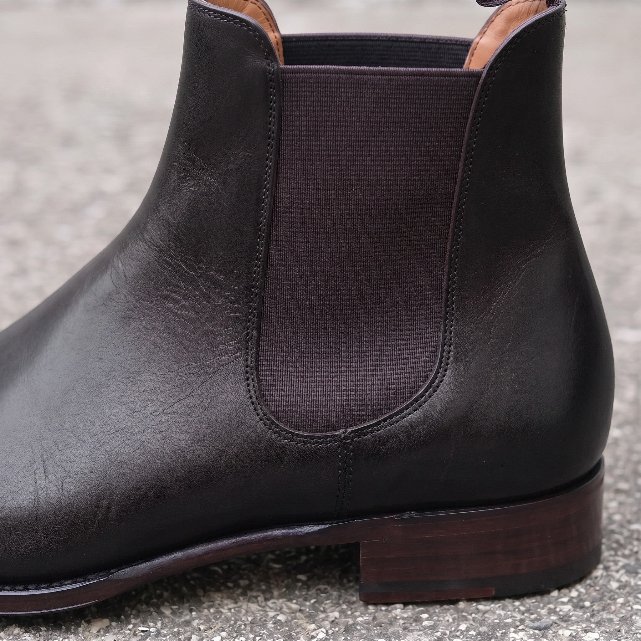 Handmade Men's Black Leather Chelsea Ankle Boots — Allington