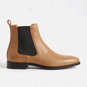 Men's Tan Plain-Toe Leather Chelsea Boots — Gatford