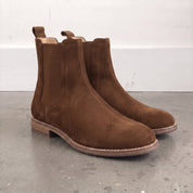 Men's Brown Suede Chelsea Ankle Boots — Denlow