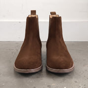 Men's Brown Suede Chelsea Ankle Boots — Denlow