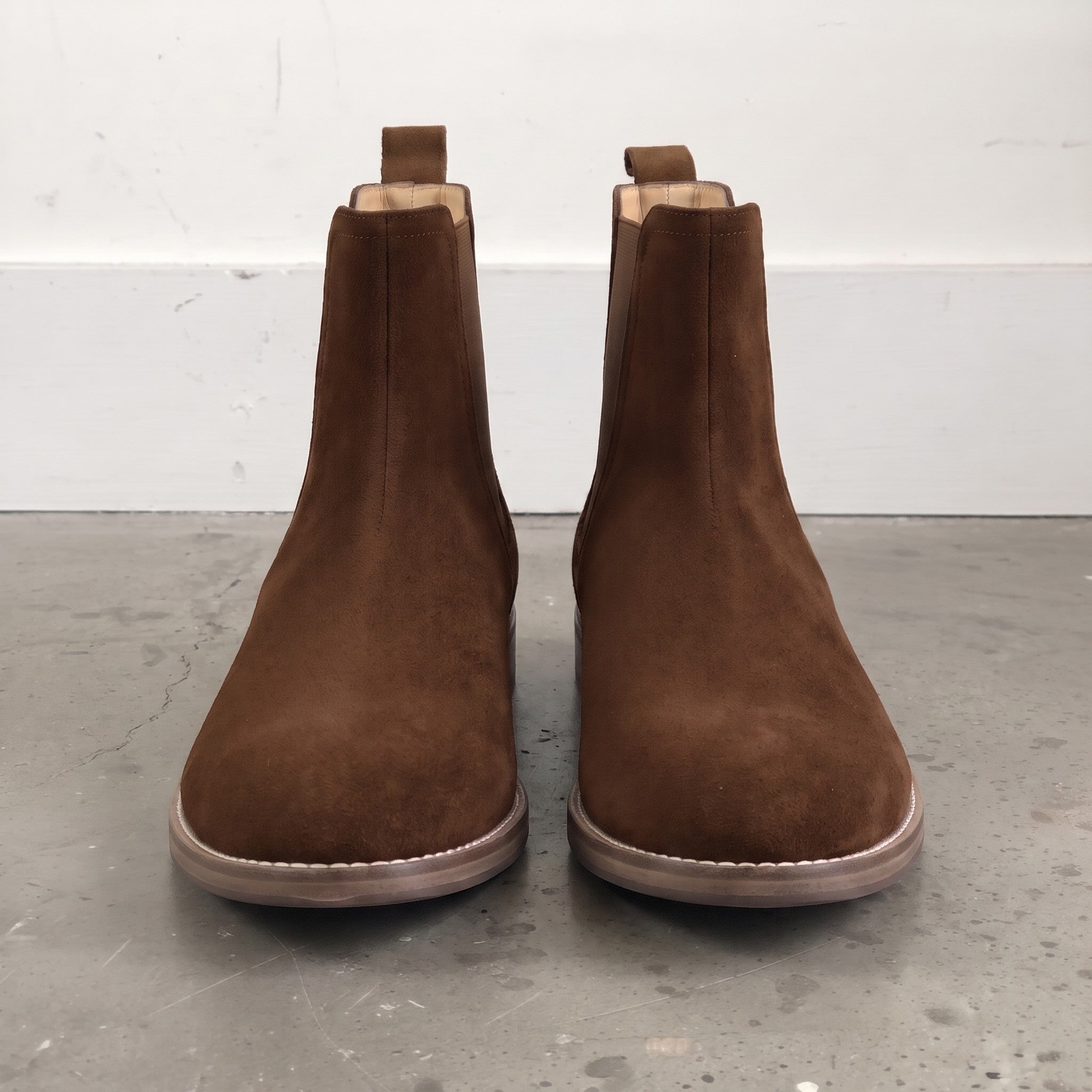 Men's Brown Suede Chelsea Ankle Boots — Denlow