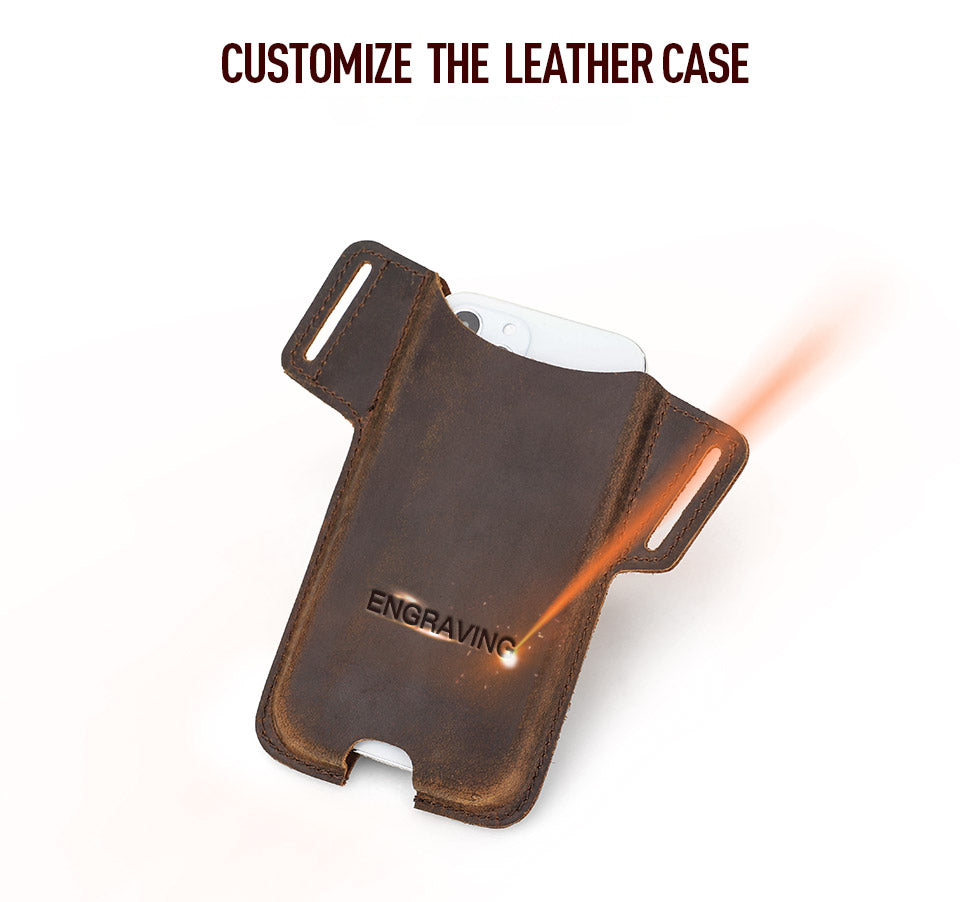 Unisex Slim Magnetic Leather Phone Holster | Full-Grain Phone Holder Rebels Market Unisex Slim Magnetic Leather Phone Holster | Full-Grain Phone Holder Rebels Market