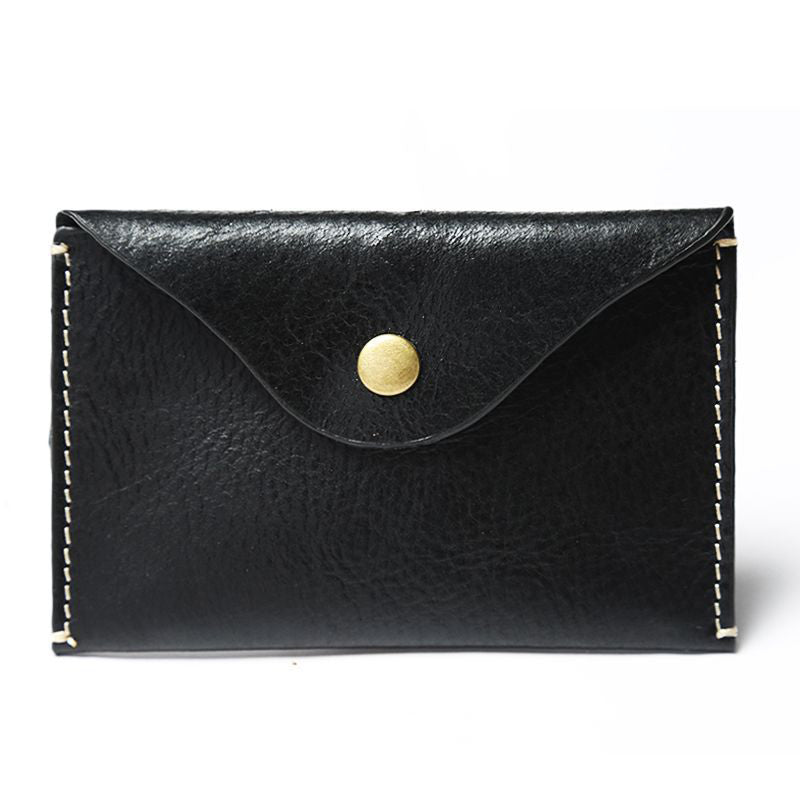 Custom Vintage Snap Closure Genuine Leather Men’s Card Holder & Money Pouch