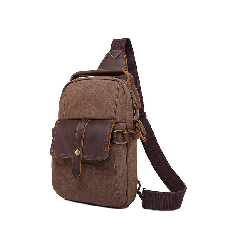 Custom Vintage Waterproof Canvas Crossbody Chest Bag for Men