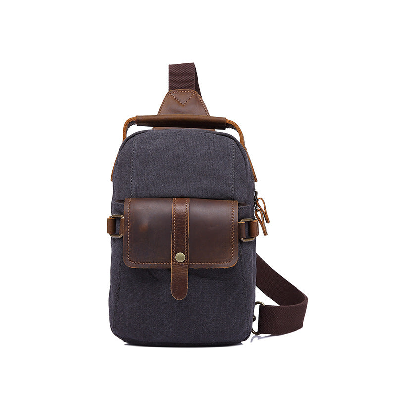 Custom Vintage Waterproof Canvas Crossbody Chest Bag for Men