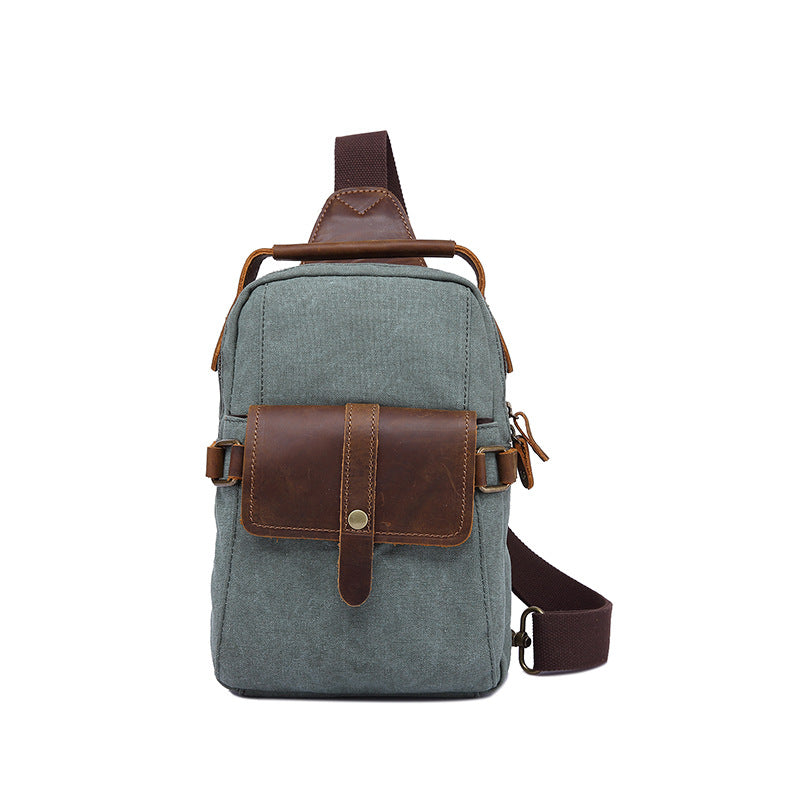 Custom Vintage Waterproof Canvas Crossbody Chest Bag for Men