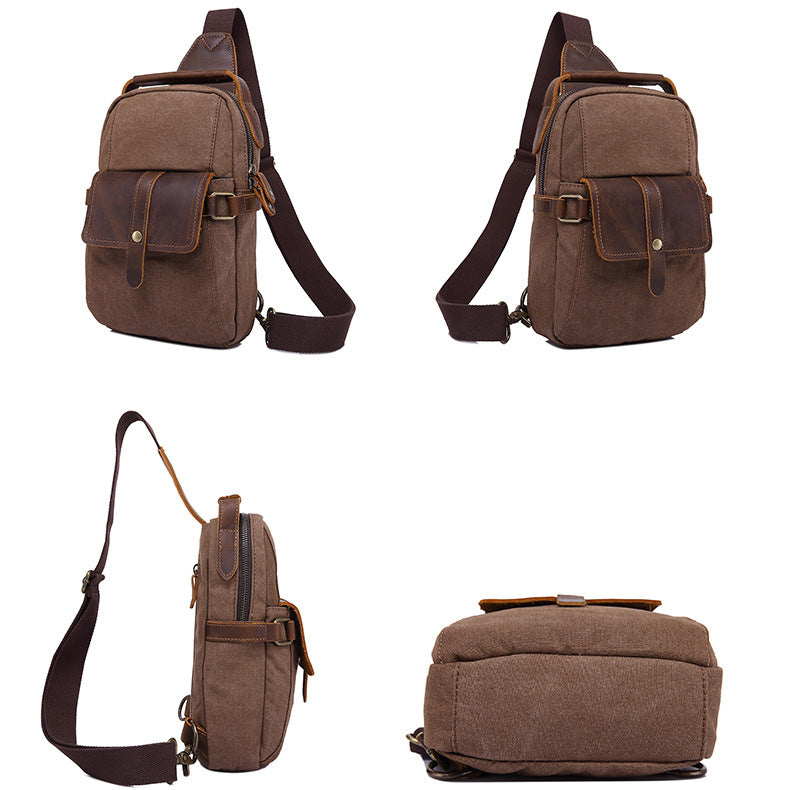 Custom Vintage Waterproof Canvas Crossbody Chest Bag for Men