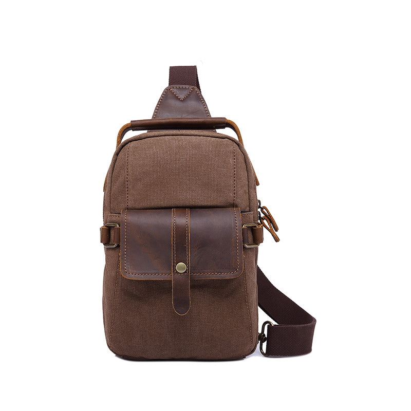 Custom Vintage Waterproof Canvas Crossbody Chest Bag for Men