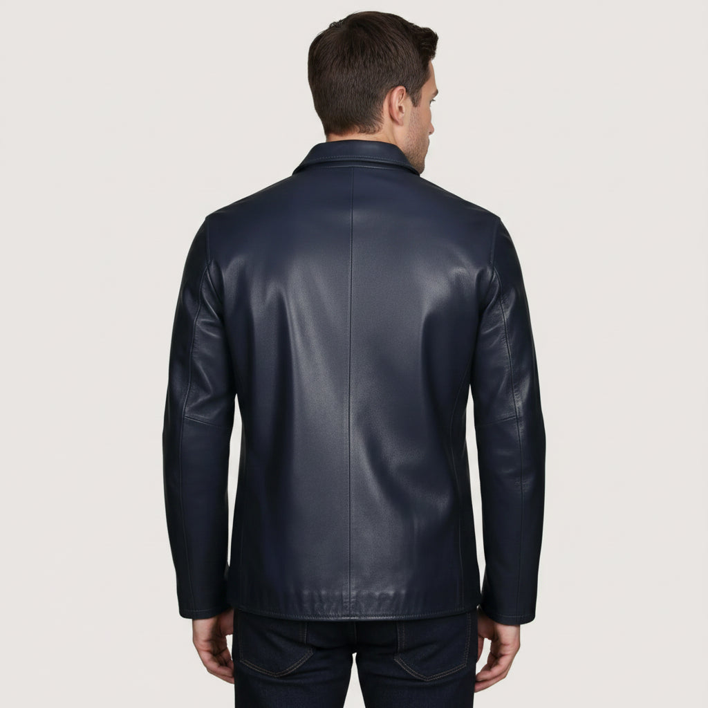 Men’s Handmade Genuine Leather Biker Jacket - Motorcycle Moto Jacket