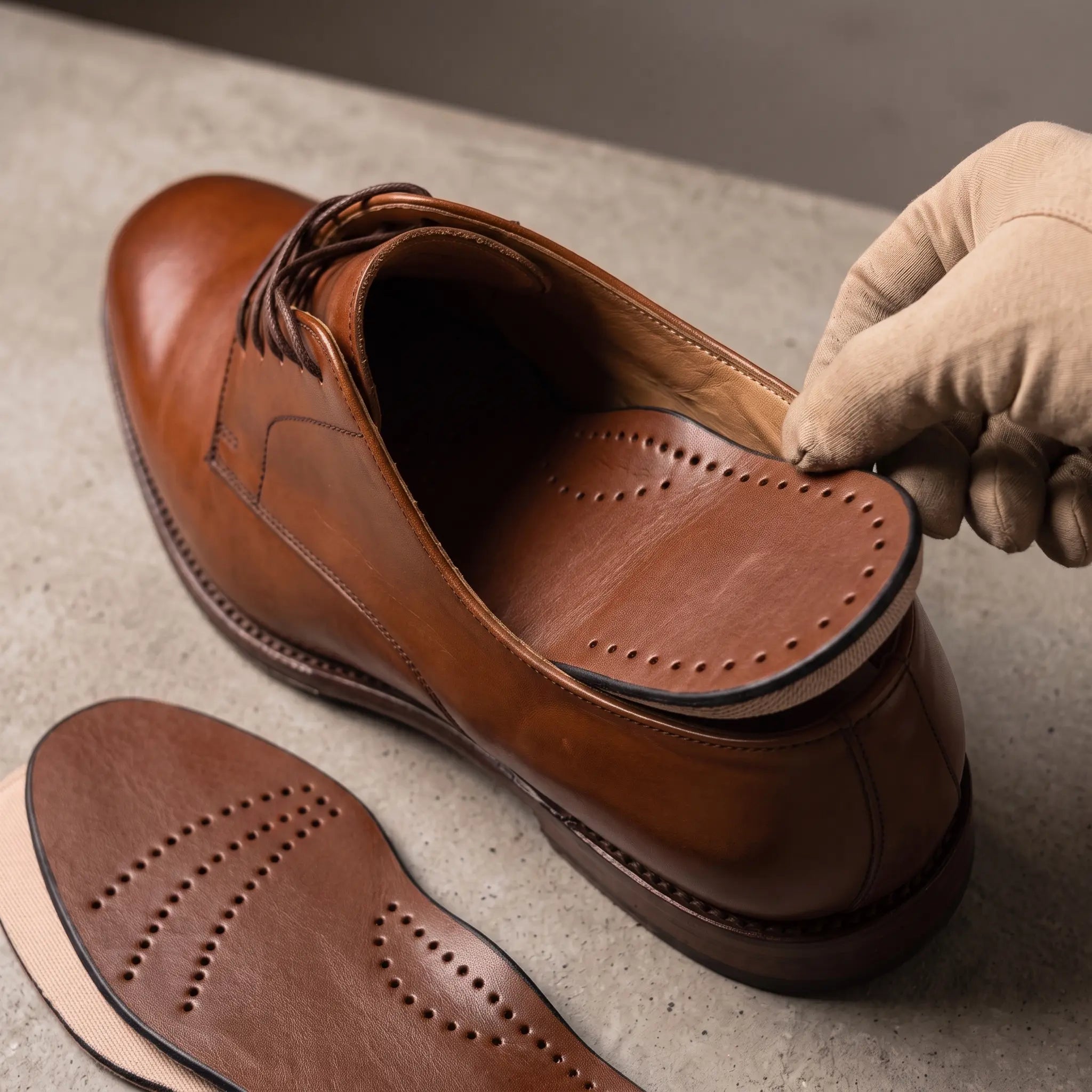 Brown Full-Grain Leather Insoles — Acrest