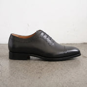 Men's Black Cap-Toe Leather Oxfords — Churwell
