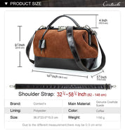 Women's Full-Grain Leather Doctor Style Satchel Crossbody Bag