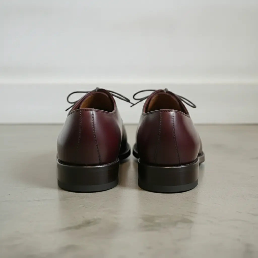Men's Burgundy Brogue Leather Oxfords — Chadburn