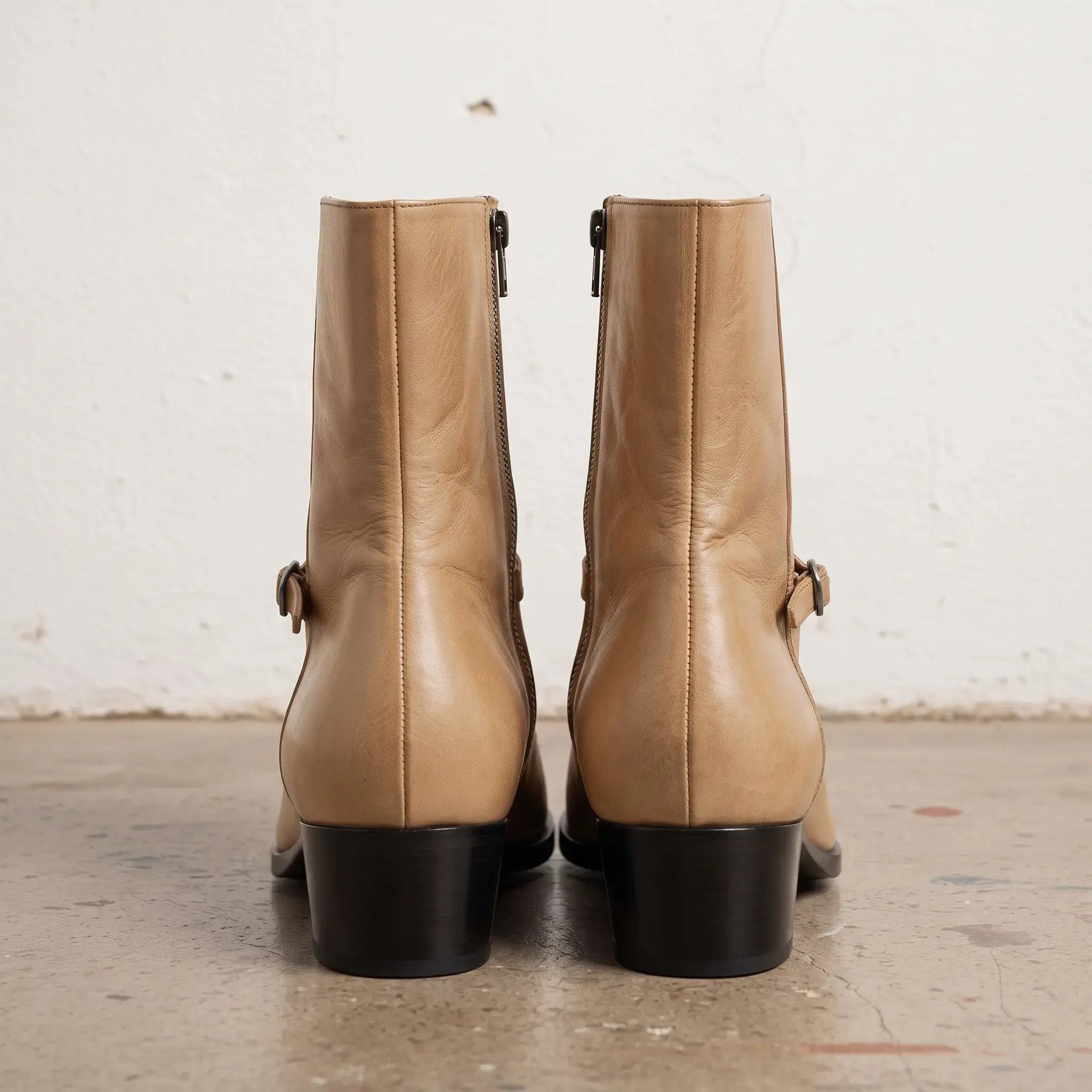 Men's Tan Plain-Toe Leather Jodhpur Boots — Fenhurst