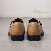 Men's Tan and Grey Wingtip Leather and Monk Strap Shoes — Amory