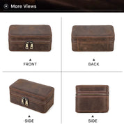 Unisex Brown Leather Travel Watch Case