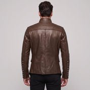 Men's Brown Leather Jacket — Camborne