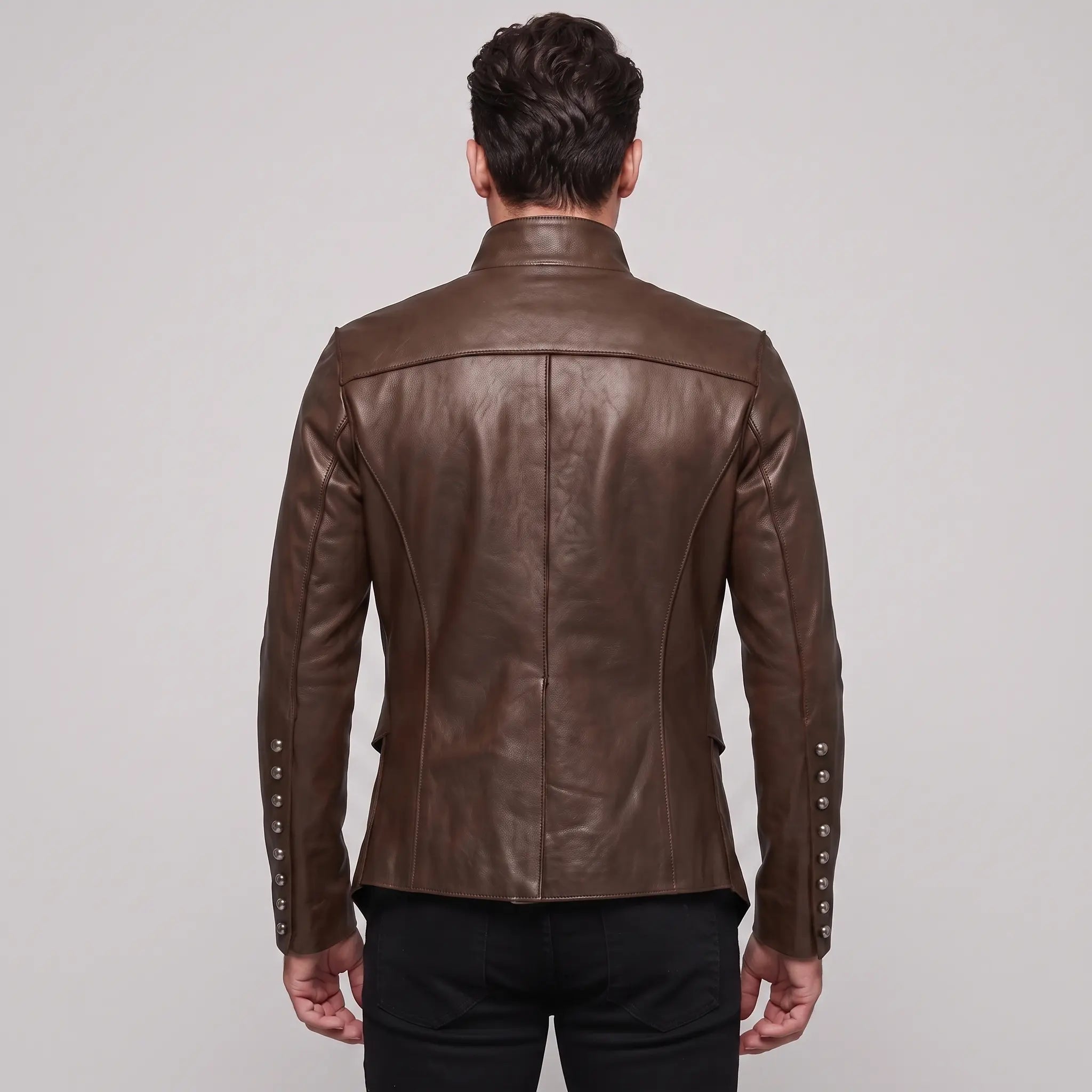 Men's Brown Leather Jacket — Camborne