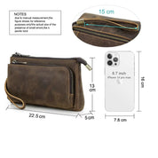 Genuine Leather Men's Clutch Bag, Handcrafted Pouch for Men