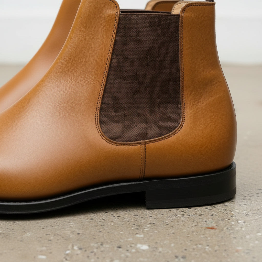 Men's Handcrafted Tan Chelsea Boots