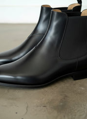 Handmade Black Leather Chelsea Boots