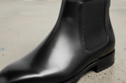 Handcrafted Black Leather Chelsea Boots for Men