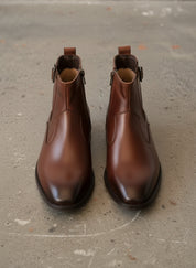 Handmade Leather Side Zip Chelsea Boots