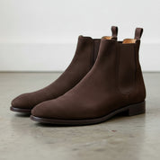 Handmade Men Brown Suede Chelsea Boots, Mens Suede Ankle Boots, Mens Boots