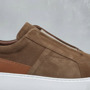 Men's Brown Suede Slip-On Sneakers