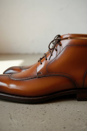 Handcrafted Men's Brown  Split Toe Lace-Up Dress Boots