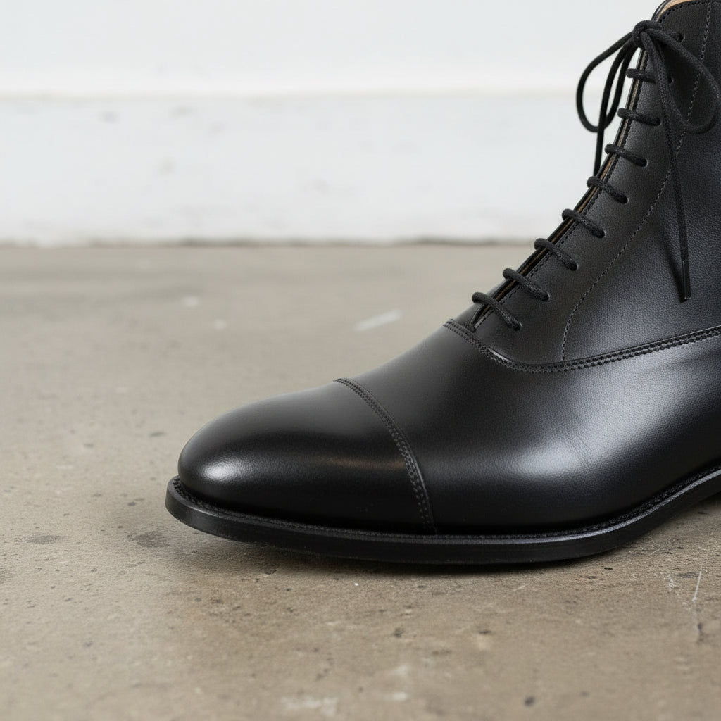 knee length dresses for ladies Men's Handmade Black Leather Tuxedo Ankle Boots – Rebels Market