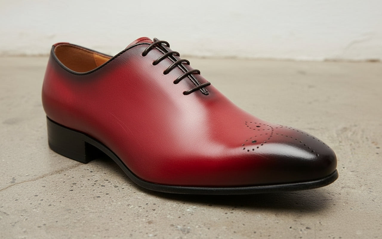 Handcrafted Red Brogue Dress Footwear