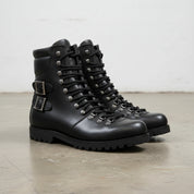 Handmade Men's Black Biker Leather Ankle Boots