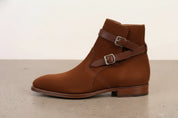 Handcrafted Men's Brown Suede Jodhpurs Boots