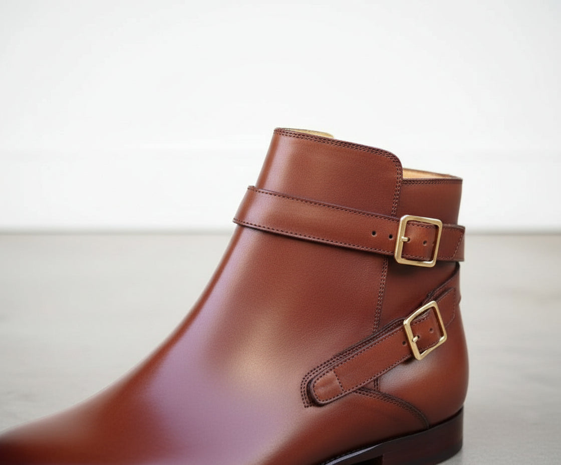 Handcrafted Men's Jodhpurs Ankle Leather Boots