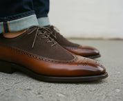 Handmade Men Wing Tip Brown Formal Shoes, Brown Dress Shoes