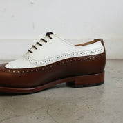 Handmade Men's Two Tone Leather Wingtip Spectator Shoes