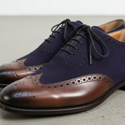 Handcrafted Two-tone Formal Wingtip Shoes