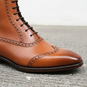 Handmade Men's Wing Tip Lace Up Ankle Dress Boots, Men Leather Ankle Boot