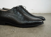 Handmade Men's Black Alligator Leather Dress Shoes