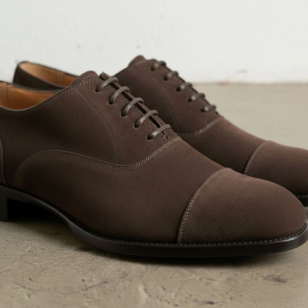 Handmade Suede Lace-up Oxford Dress Shoes