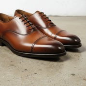 Handcrafted Tan Brown Oxford Dress Shoes for Men