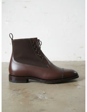 Handmade Men's Brown Leather Lace-up Ankle Boots