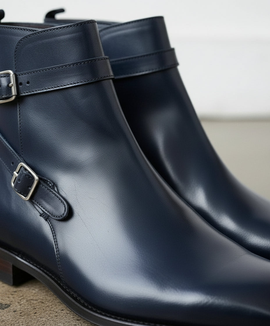Handcrafted Men's Black Leather Jodhpurs Boots