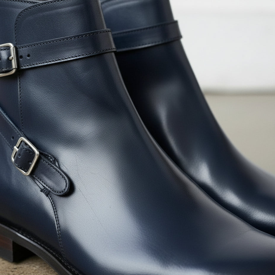 Handcrafted Men's Black Leather Jodhpurs Boots